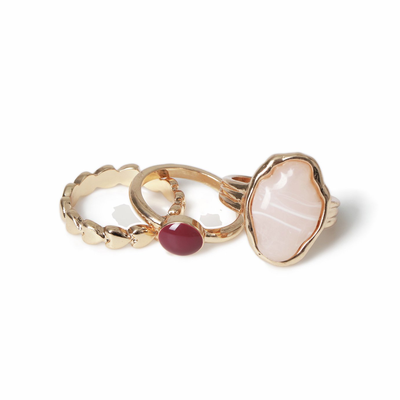 Freedom Gold Pink Gem Stone Fashion Rings