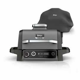Ninja Woodfire Electric BBQ Grill & Smoker with Cover - Grey