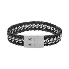 Armani Exchange Leather and Stainless Steel Bracelet