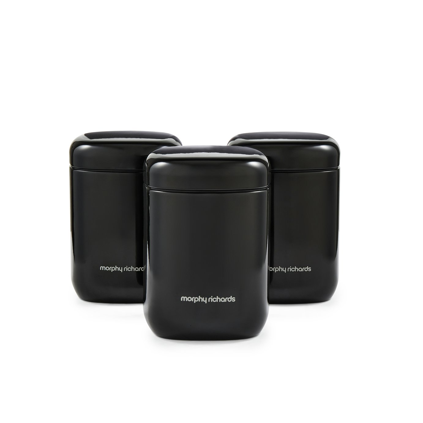 Morphy Richards Set of 3 Canisters - Black