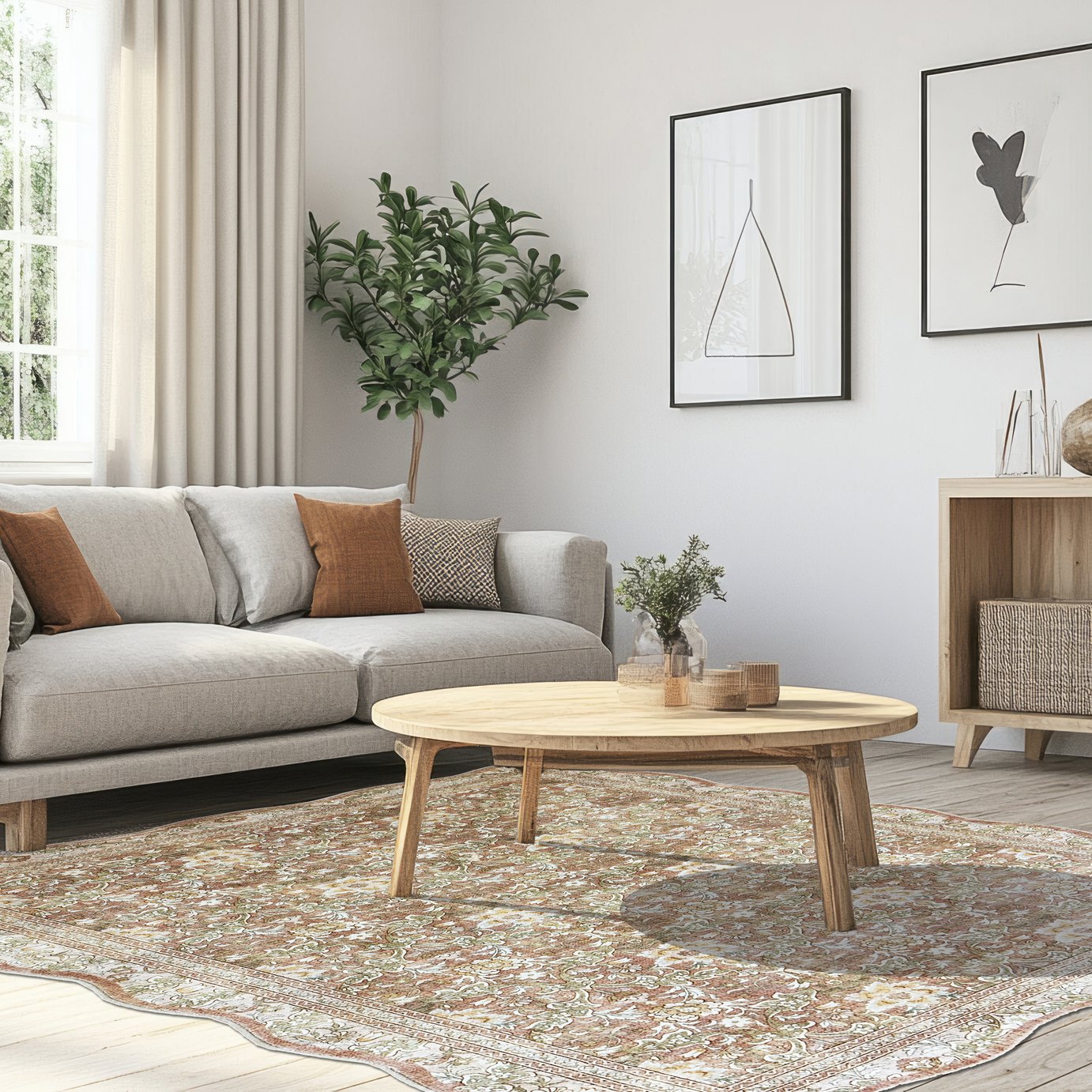 Classics Collection Summer Bloom Peach Cut Pile Rug - 160x230cm