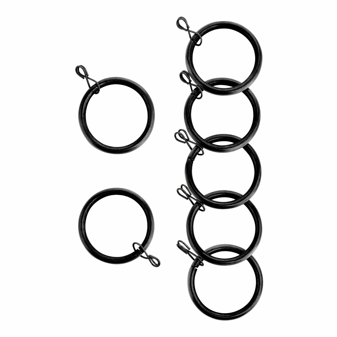 Argos Home 20 Metal Curtain Rings - Matte Black