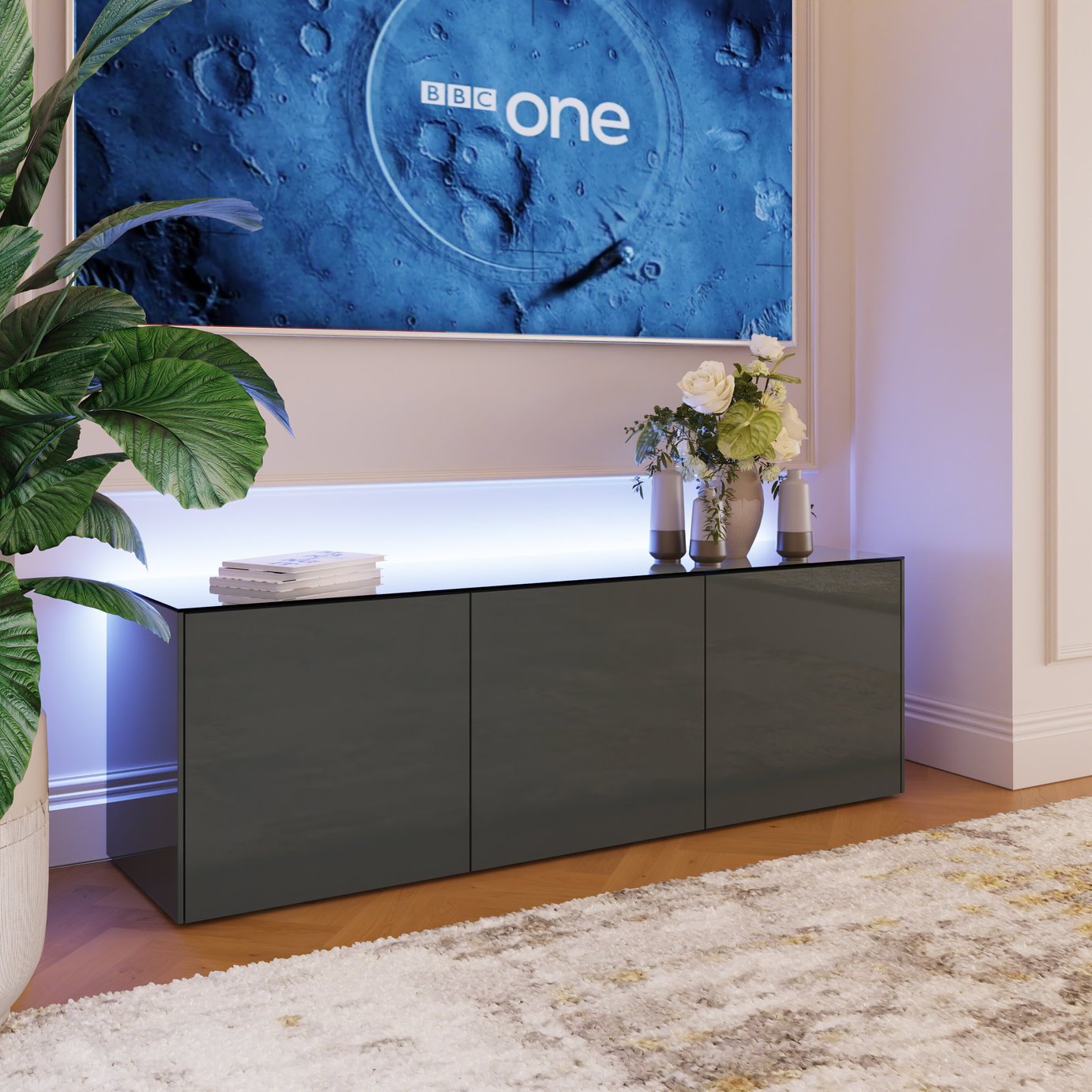 Frank Olsen Intel Smart LED 3 Door Large TV Unit 