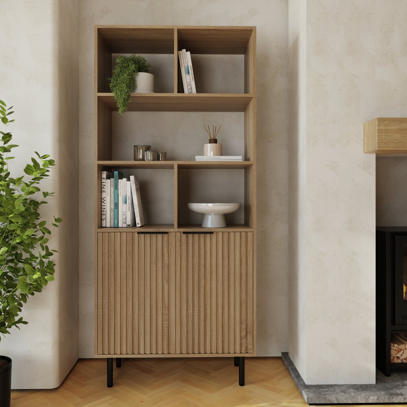 GFW Nervata 2 Door Sideboard – Natural