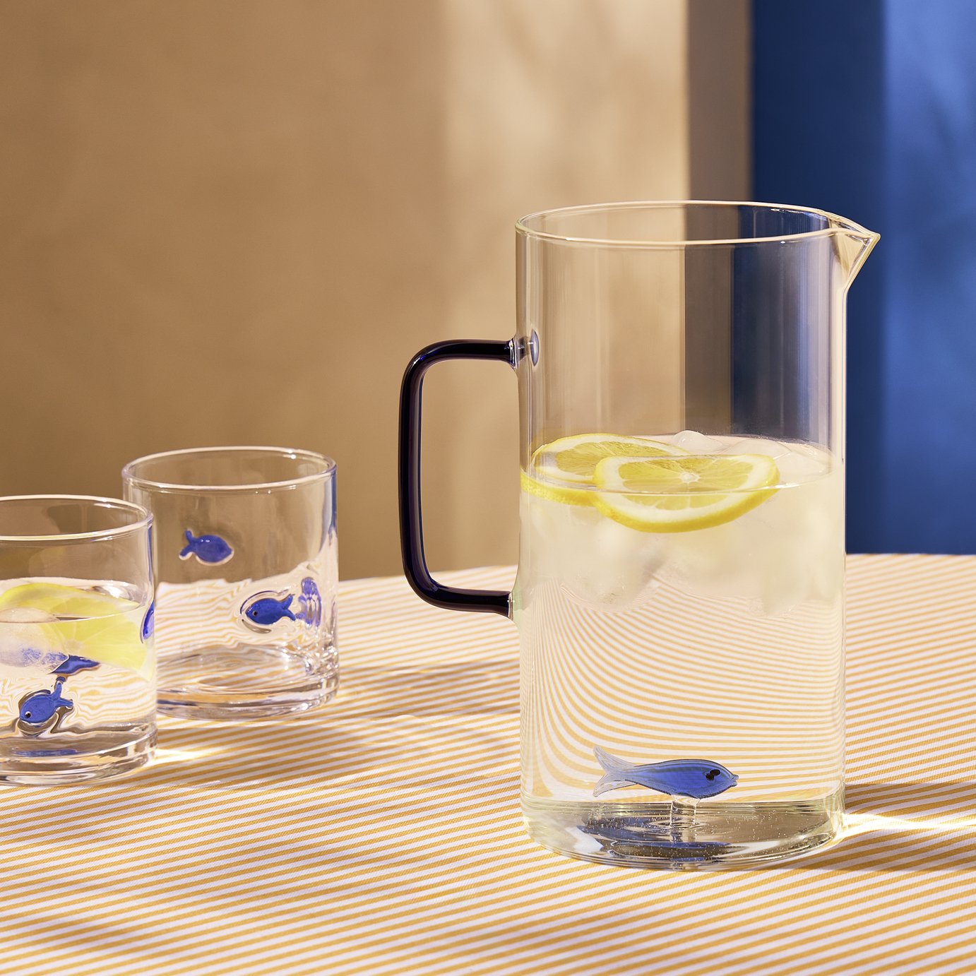 Argos Home Med Coastal Fish Jug - Blue