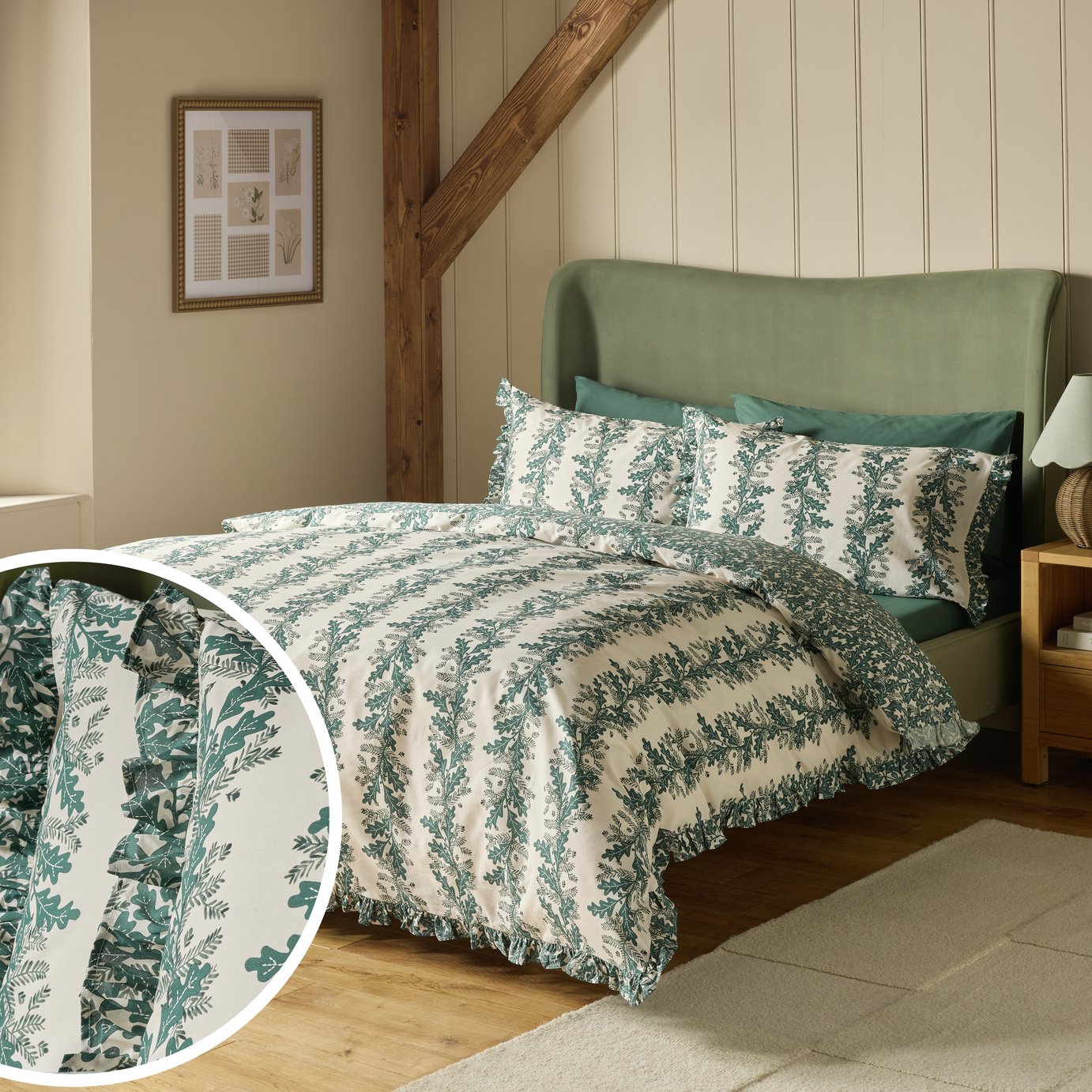 Argos Home Oak Leaf Ivory Bedding Set - Single