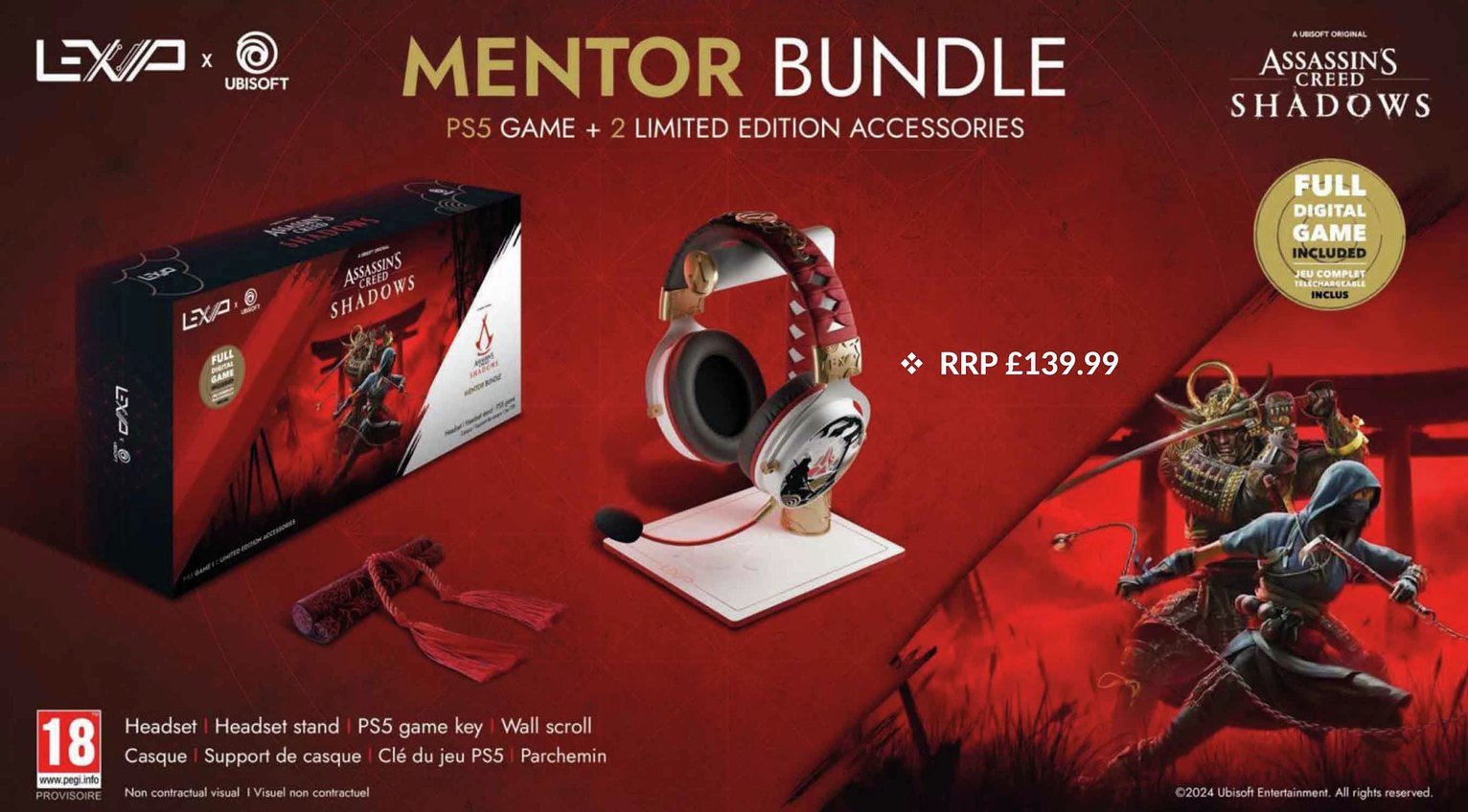 Lexip X Ubisoft Assassin's Creed Shadows PS5 Mentor Bundle