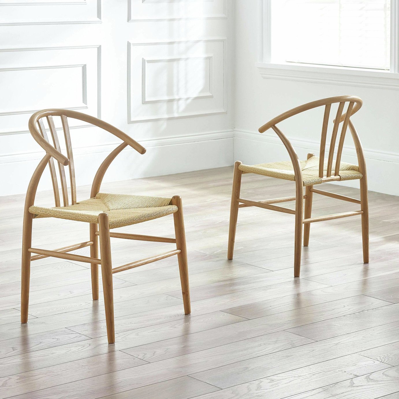 Julian Bowen Symi Pair of Dining Chairs - Natural Wood