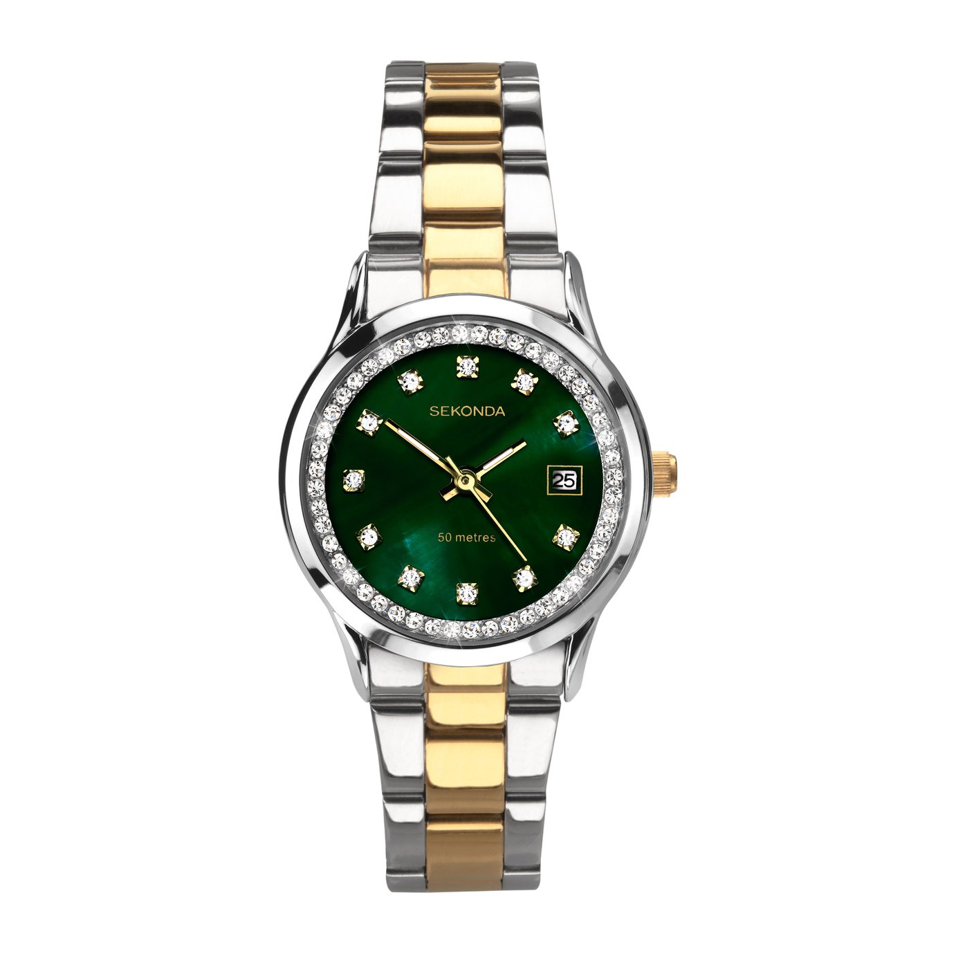 Sekonda Catherine Green Dial Stainless Steel Bracelet Watch