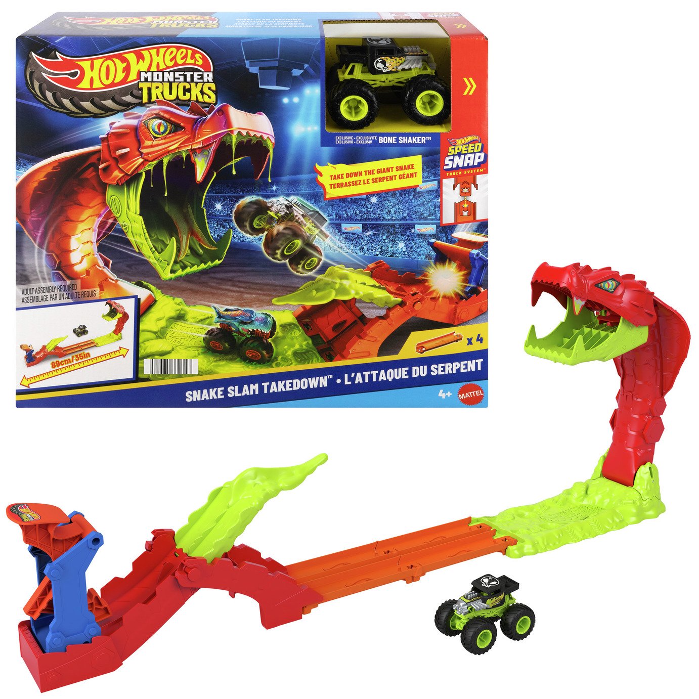 Hot Wheels Monster Trucks Snake Slam Takedown Playset