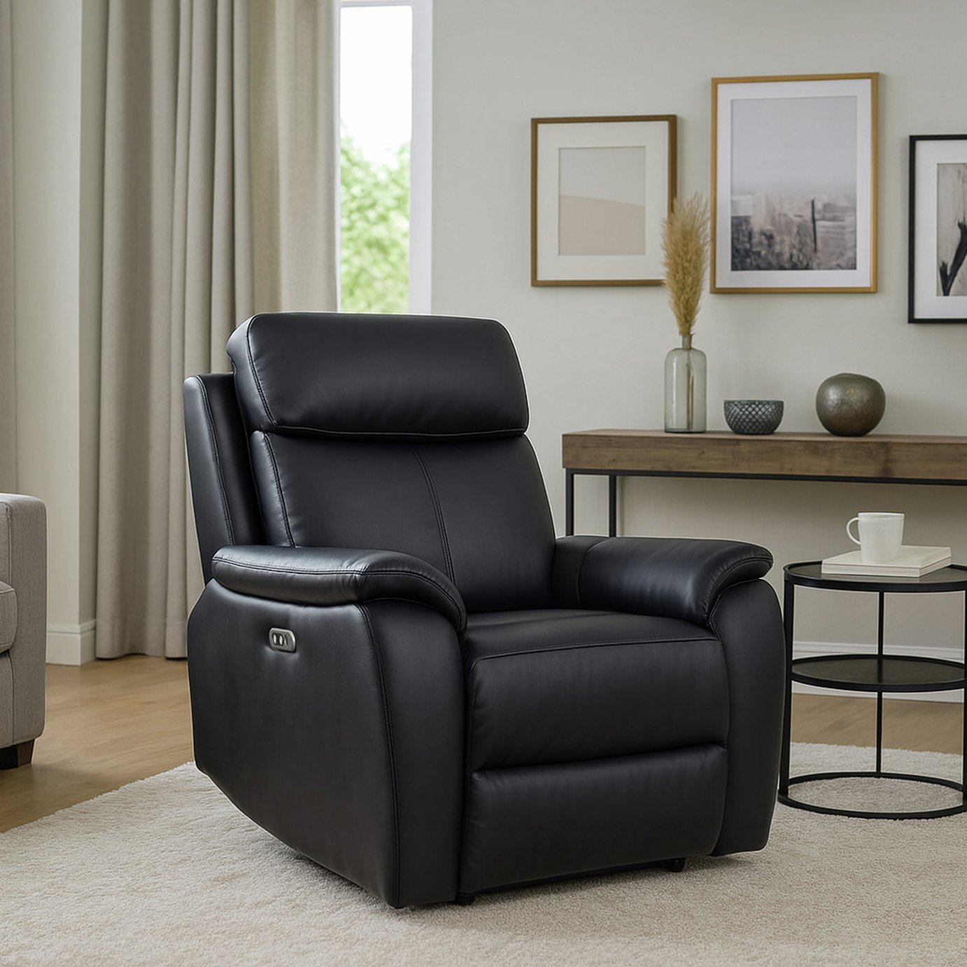 Aspire Kingsmere Power Recliner Chair - Black