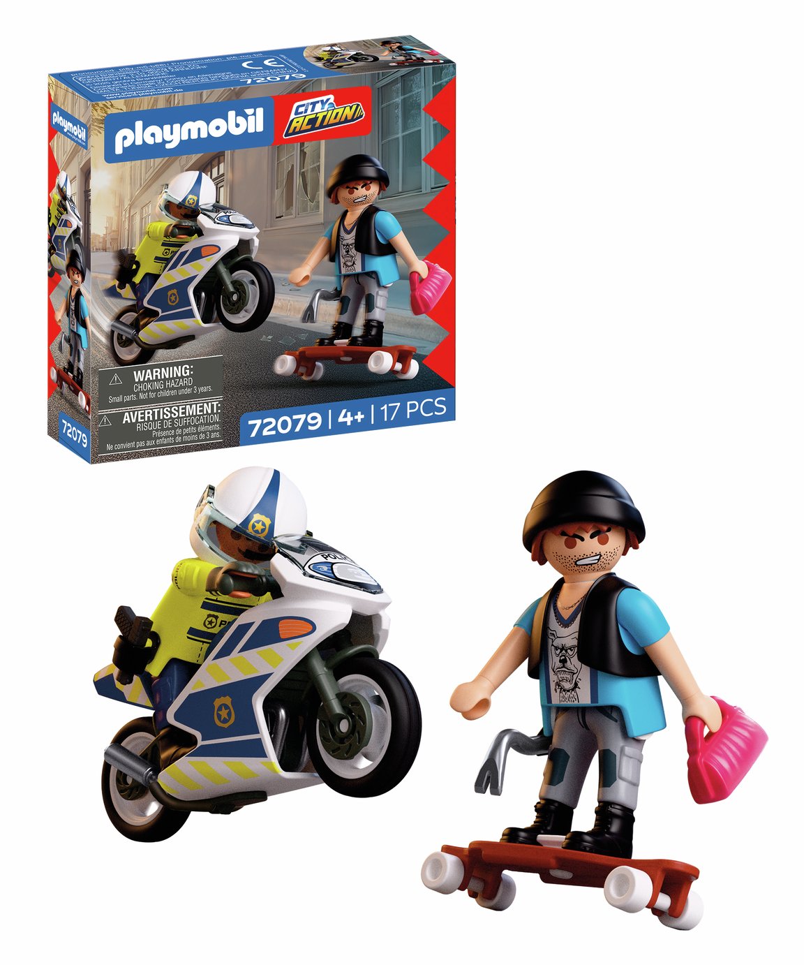 Playmobil 72079 Police Motorcycle Chase Playset