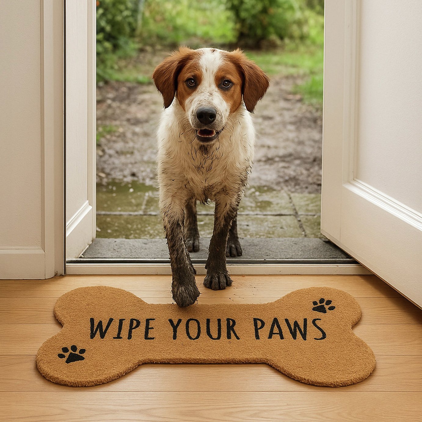Mighty Mats Wipe Your Paws Cut Pile Doormat - 45x75cm