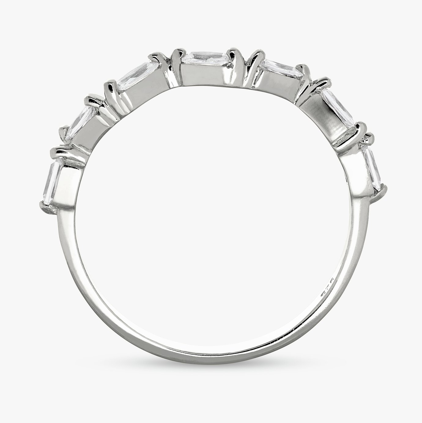 Revere Sterling Silver Baguette Half Eternity Ring