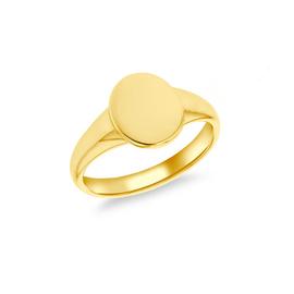 9ct Gold Plated Personalised Oval Signet Ring