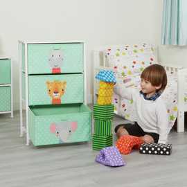 Liberty House Toys Kids Jungle 3 Drawer Storage Unit - Green