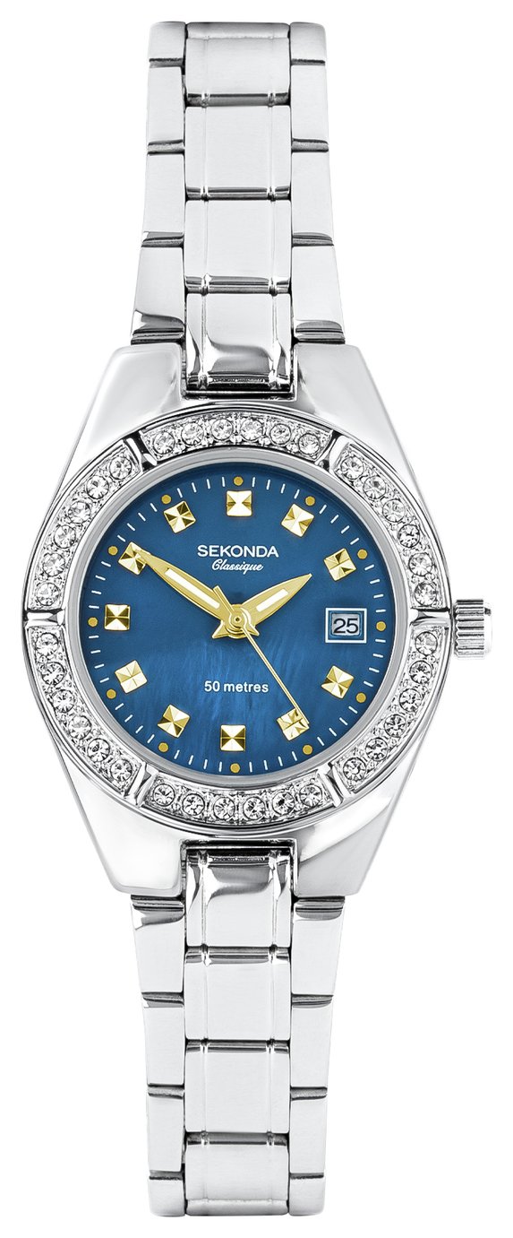 Sekonda Ladies Blue Dial Stainless Steel Bracelet Watch 