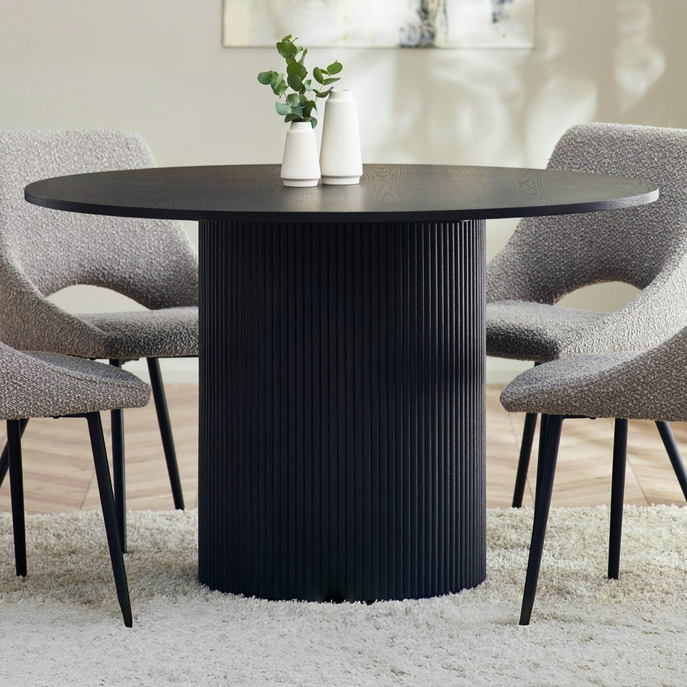 Julian Bowen Louis Round 4 Seater Dining Table - Black