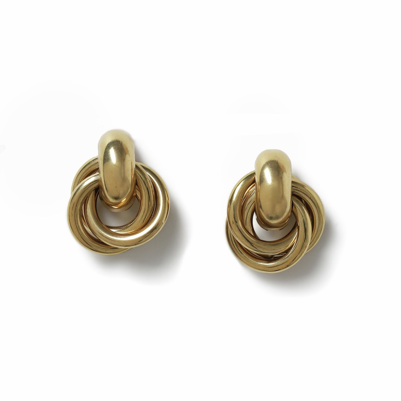 Freedom Stainless Steel Gold Knot Stud Earrings