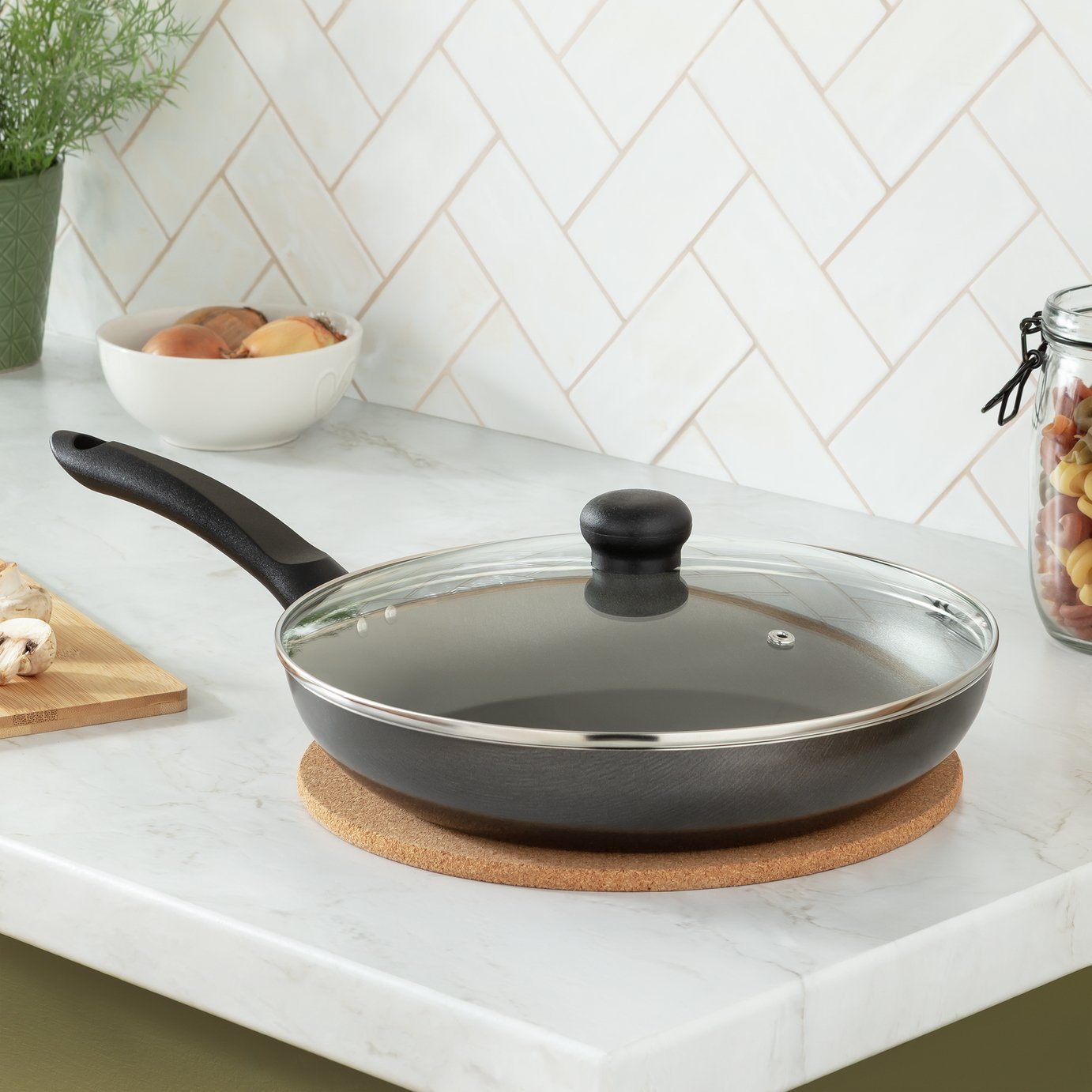 Argos Home 28cm Aluminium Saute Pan