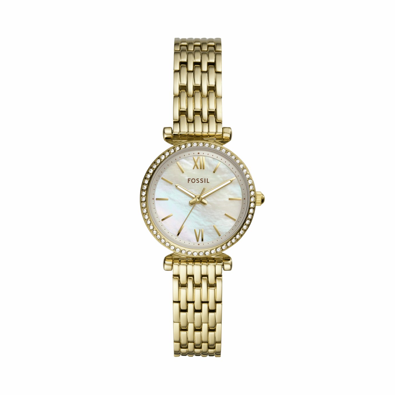 Fossil Carlie Mini Gold Tone Stainless Steel Bracelet Watch