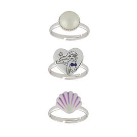 Disney Gold Pearl Seashell Little Mermaid Ring - Set of 3