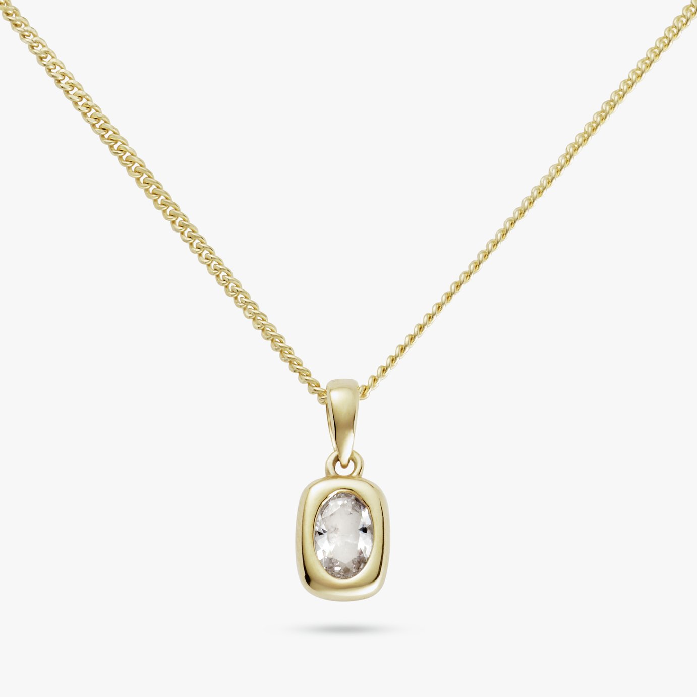 Revere 9ct Gold Plated Silver Oval Pendant Necklace