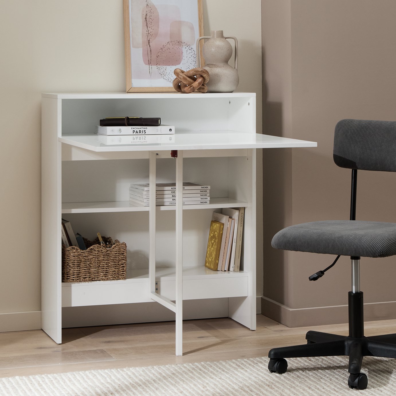 Argos Home Toby Fold Out Desk - White
