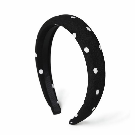 Freedom White Polka Dot Black Headband