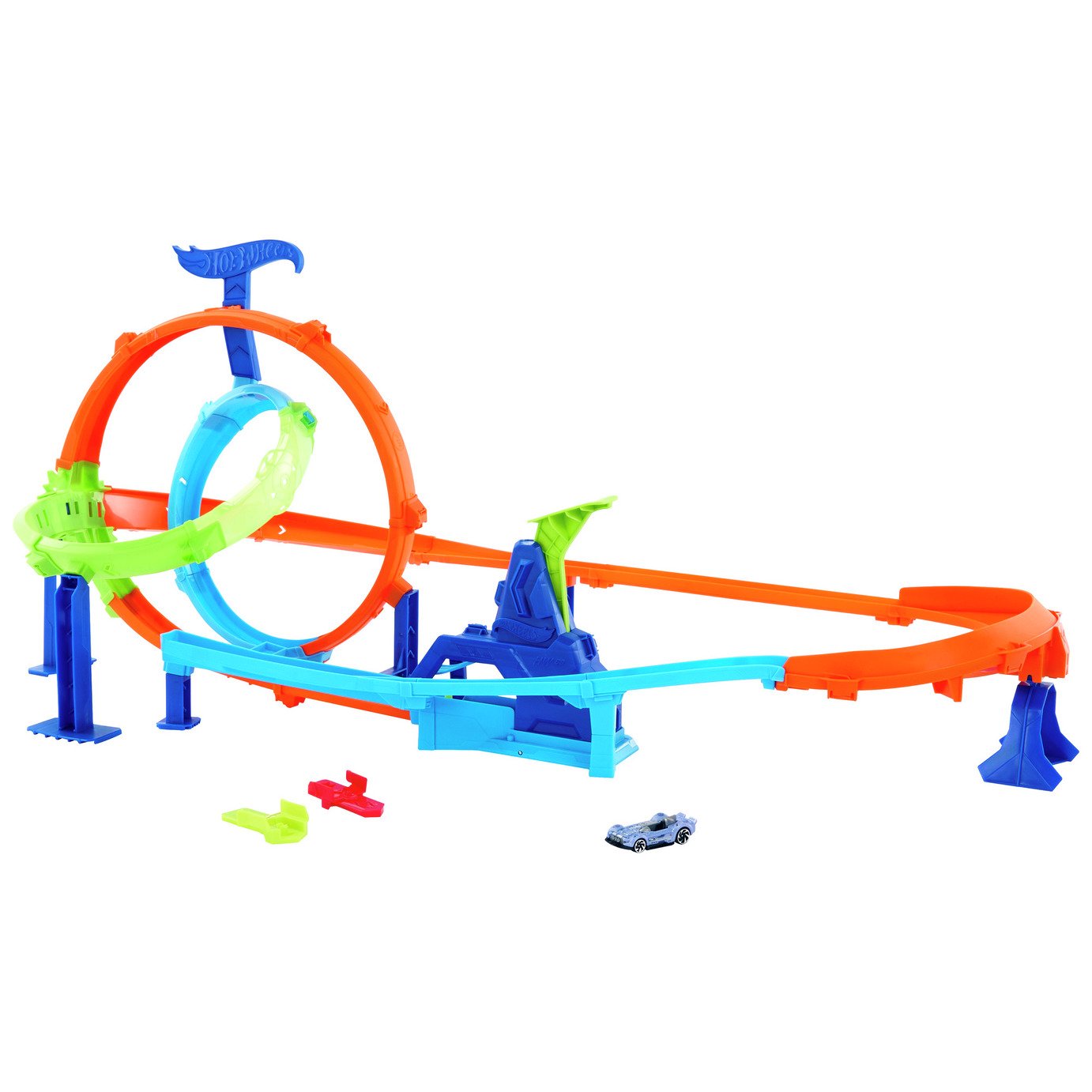 Hot Wheels Stunt Tracks Rapid Launch Cyclone Track Set