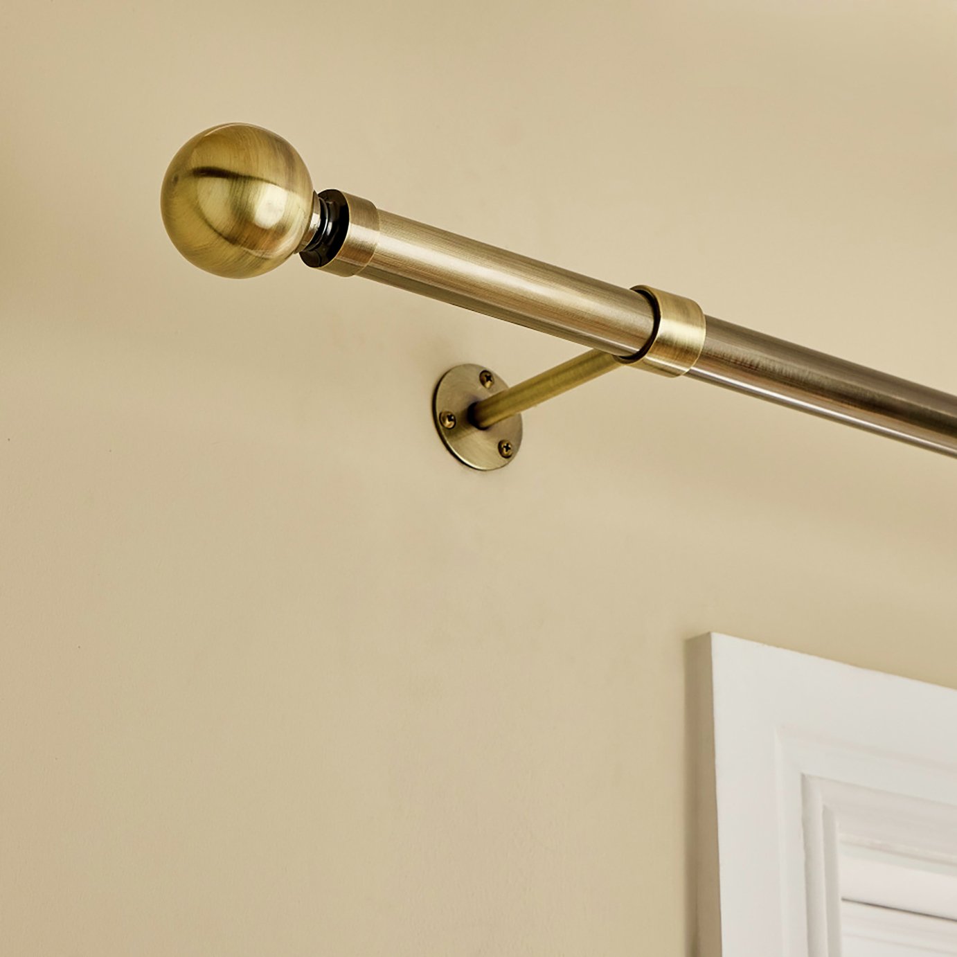 Argos Home Metal Antique Brass Curtain Pole - 400cm