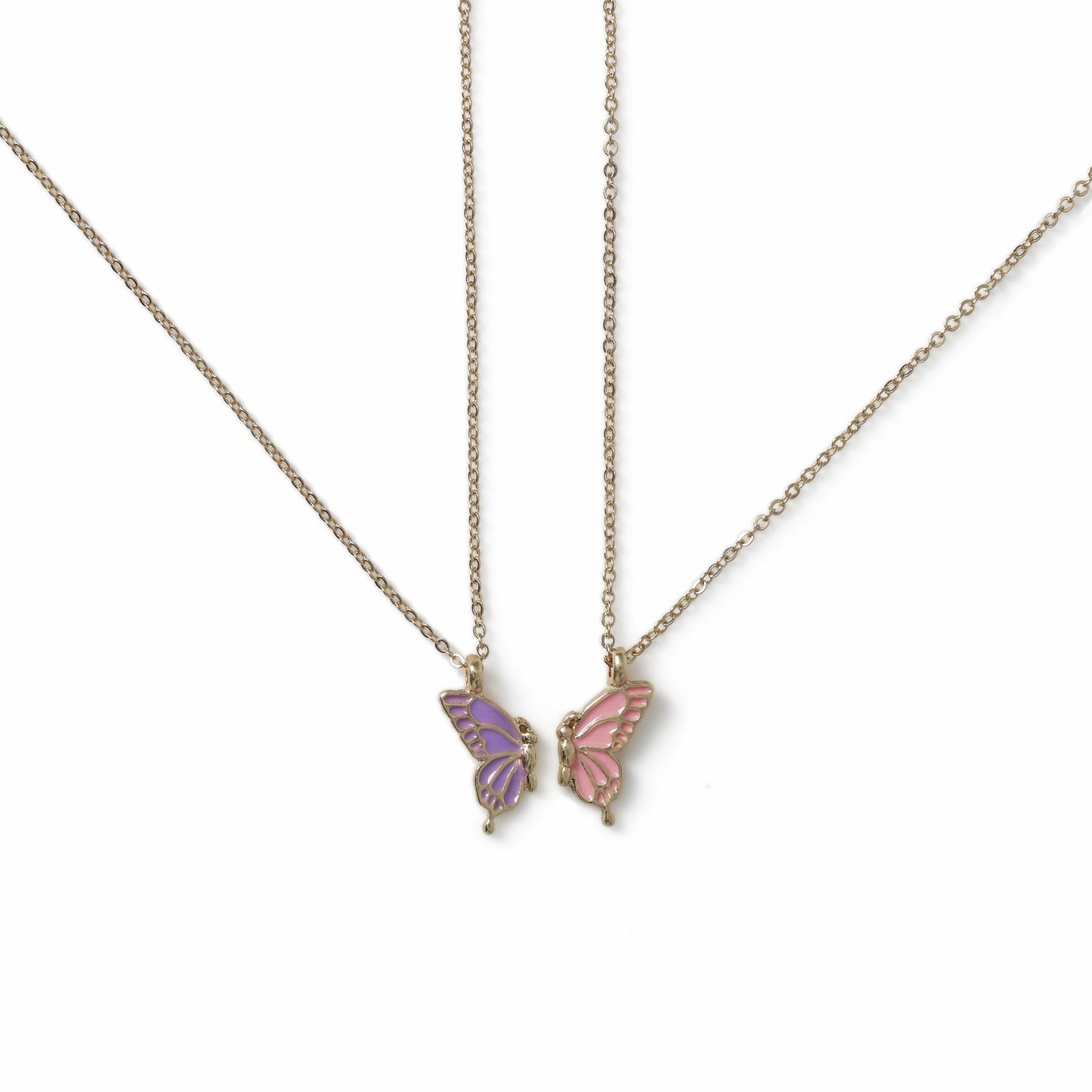 Flitzy Kids BFF Butterfly Charm Necklace - Set of 2