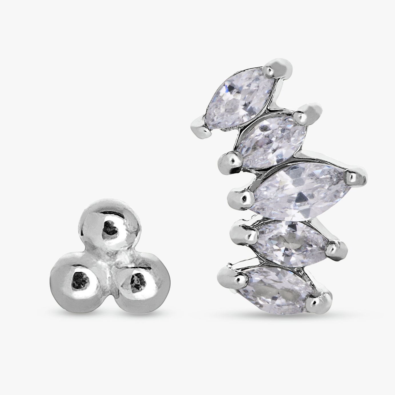 Revere Surgical Steel Flatback Stud Earrings - Set of 2