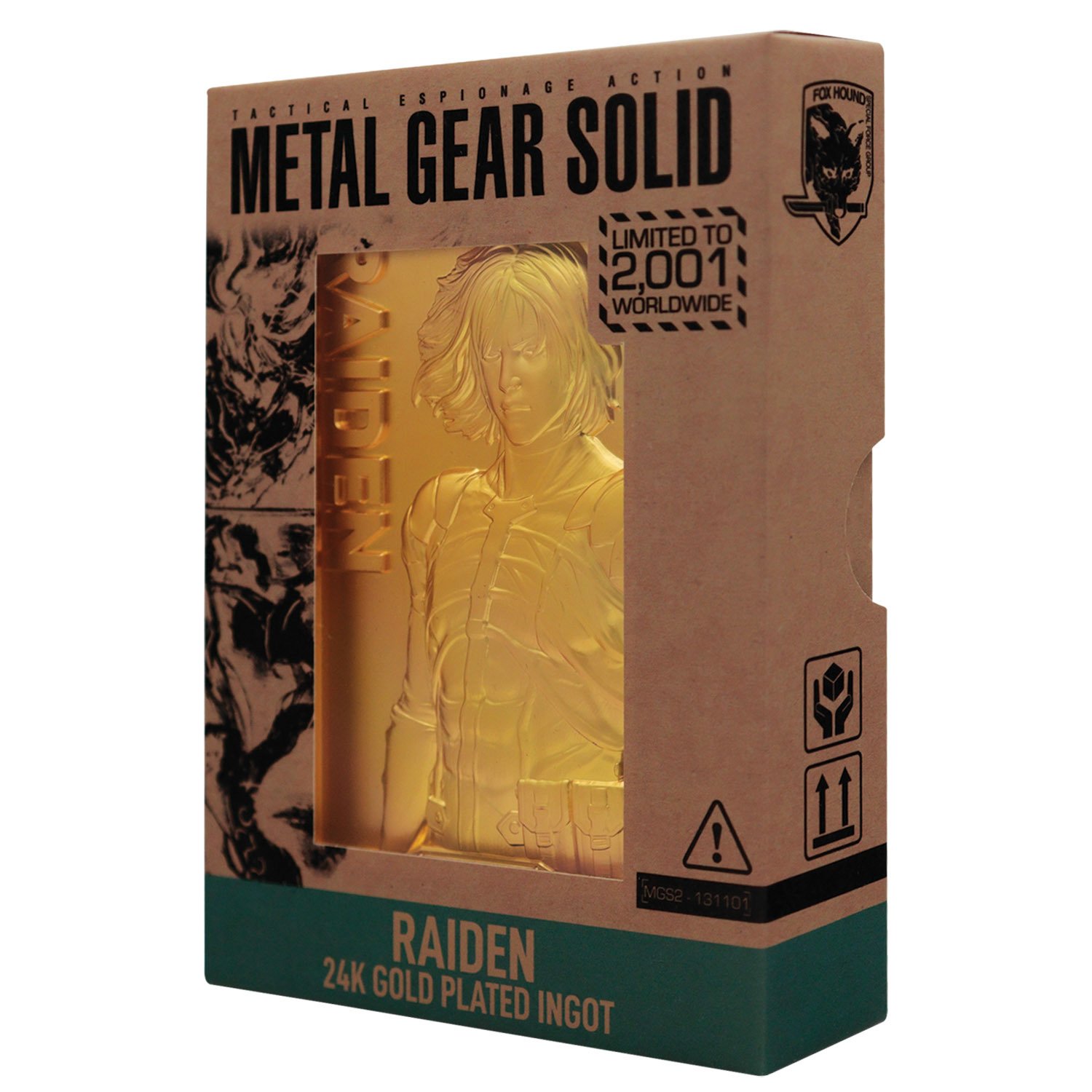 Fanattik Metal Gear Solid 2 24k Gold Plated Raiden Ingot