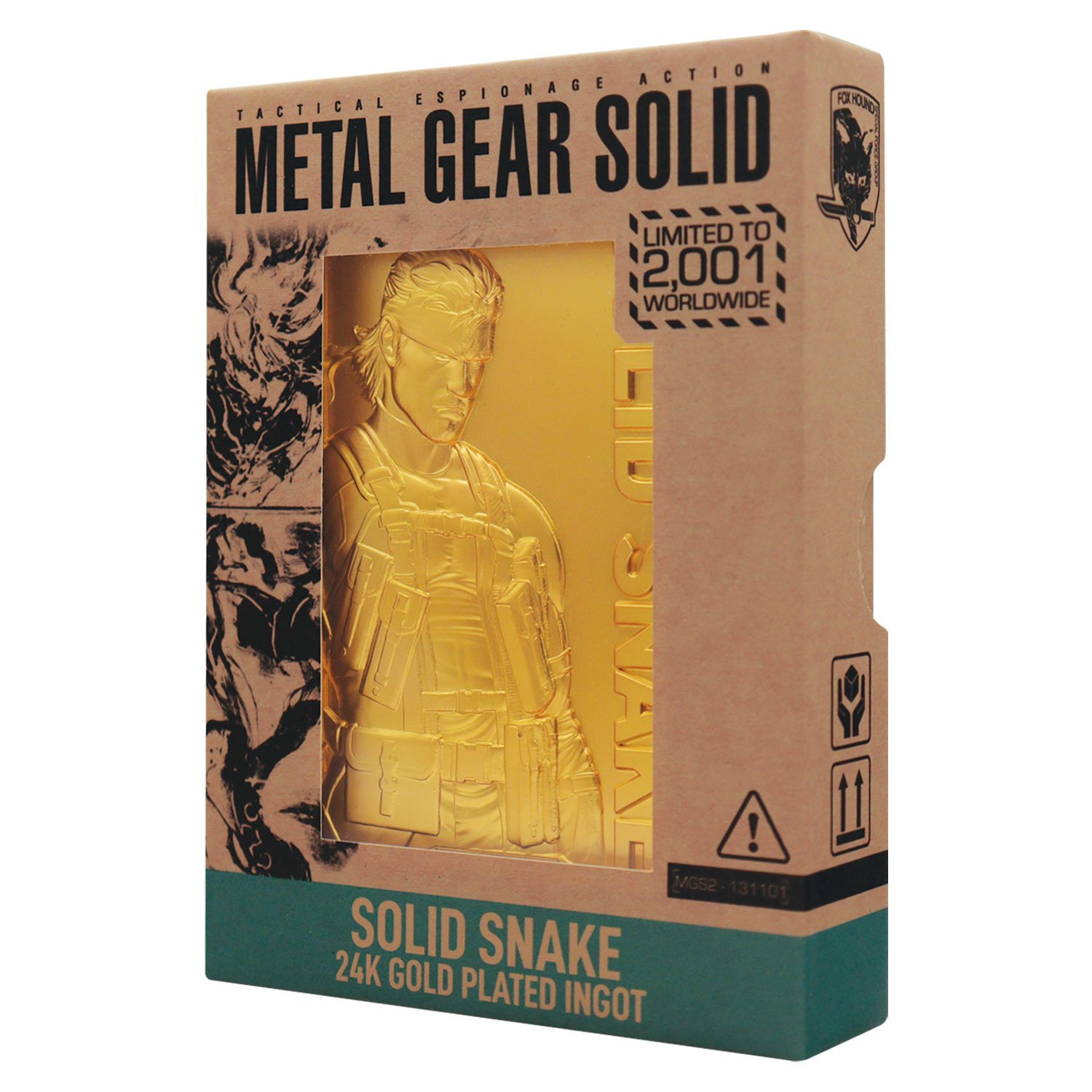 Fanattik Metal Gear Solid 2 - 24k Gold Plated Snake Ingot