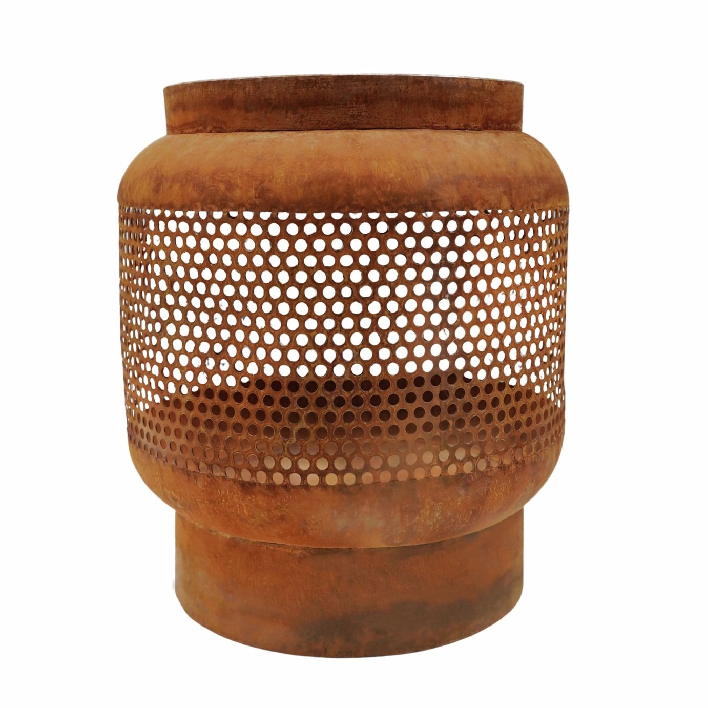 Ivyline Metal Outdoor Tall Buttermere Basket Fire Pit - Rust