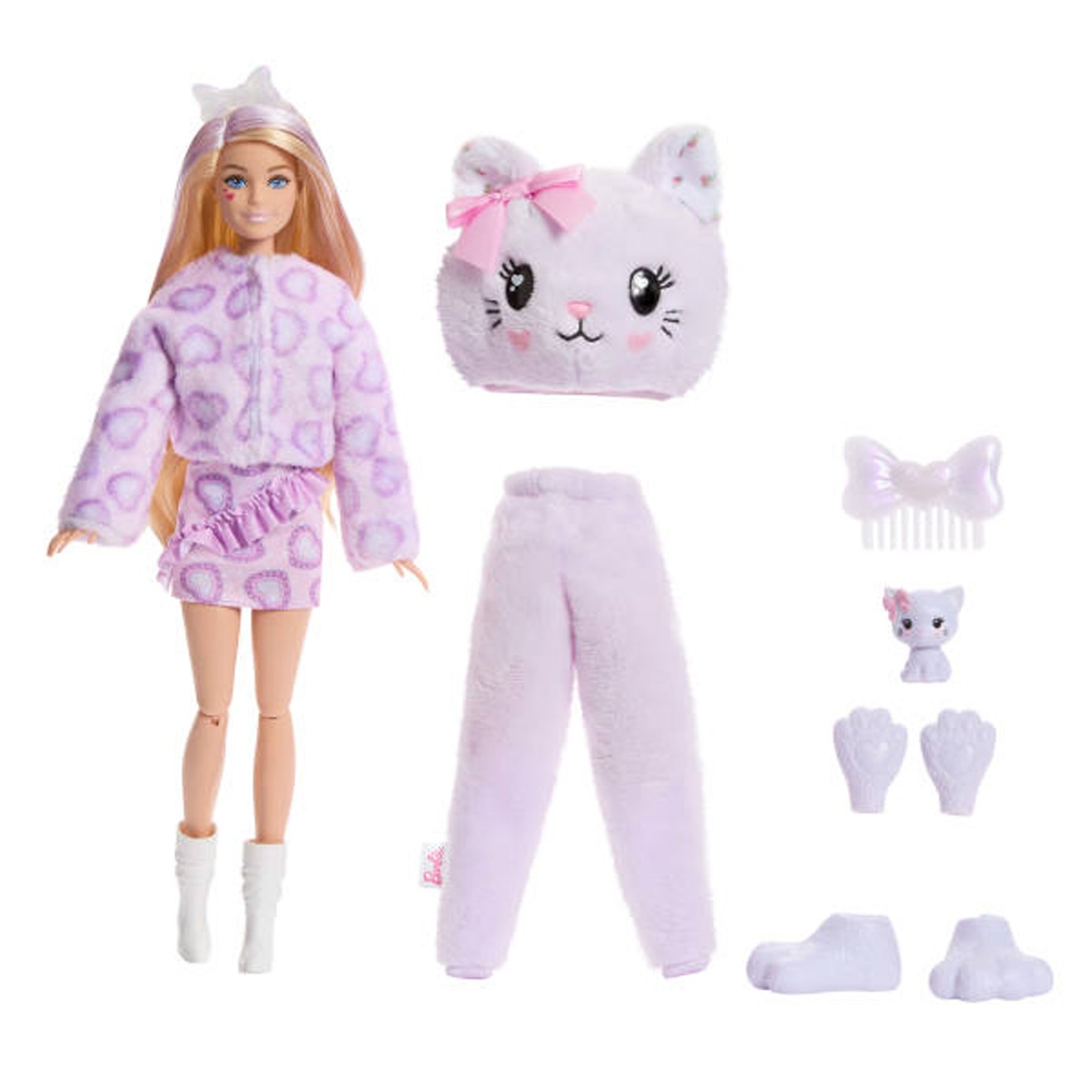 Barbie Reveal Cutie Reveal 13 Inch Doll with Sweet Bows Purple Kitten