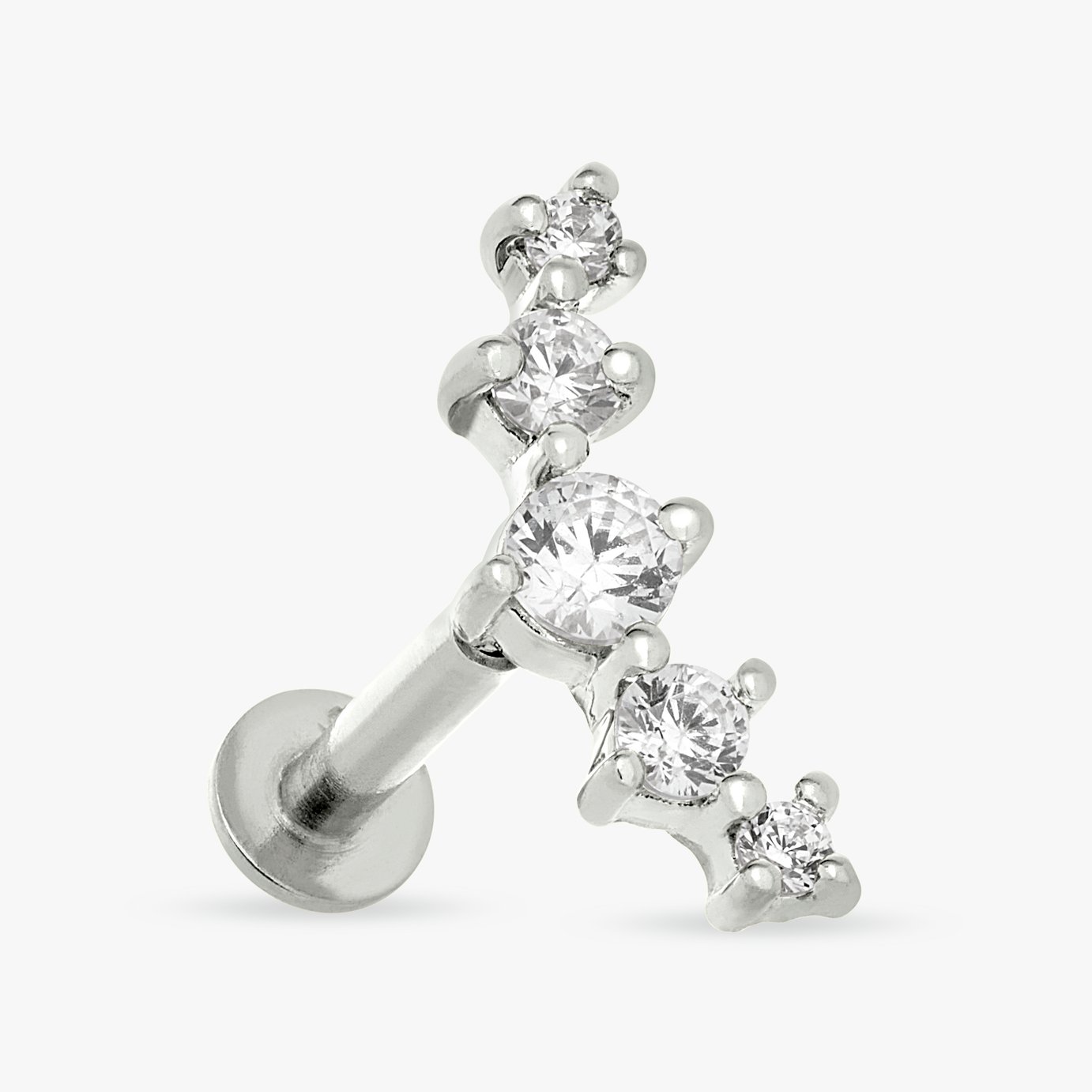 Revere Sterling Silver Crescent Flatback Earring