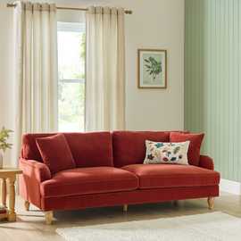 Argos Home Cynthia Fabric 3 Seater Sofa - Rust
