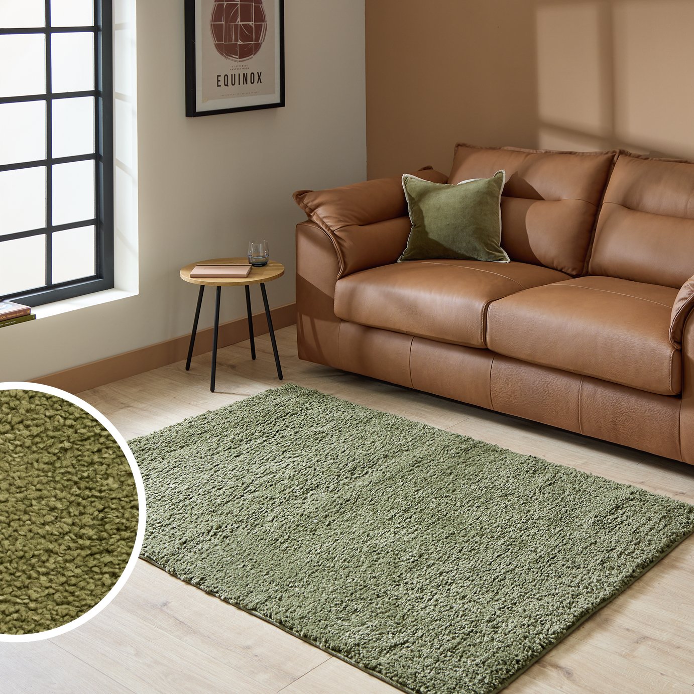 Argos Home Teddy Dark Green Rug - 160x230cm