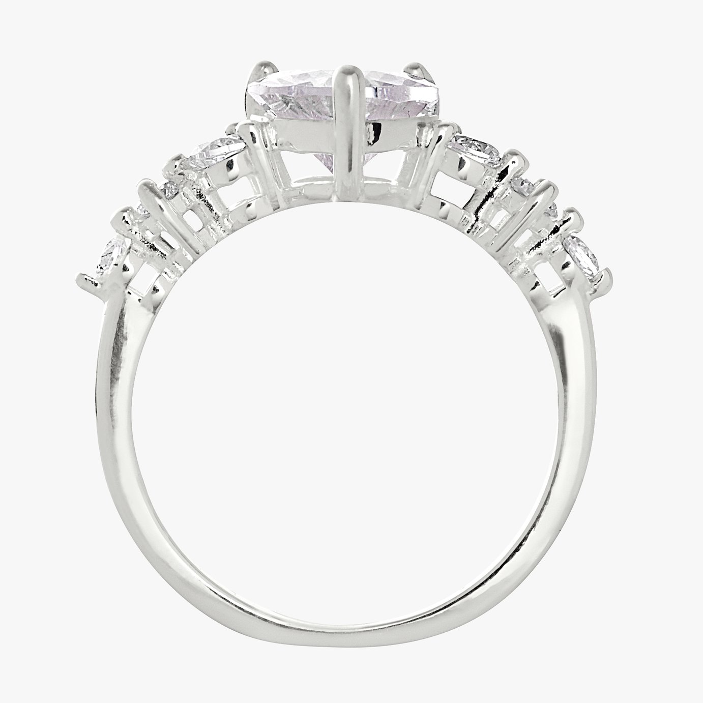 Revere Sterling Silver Heart Cubic Zirconia Ring