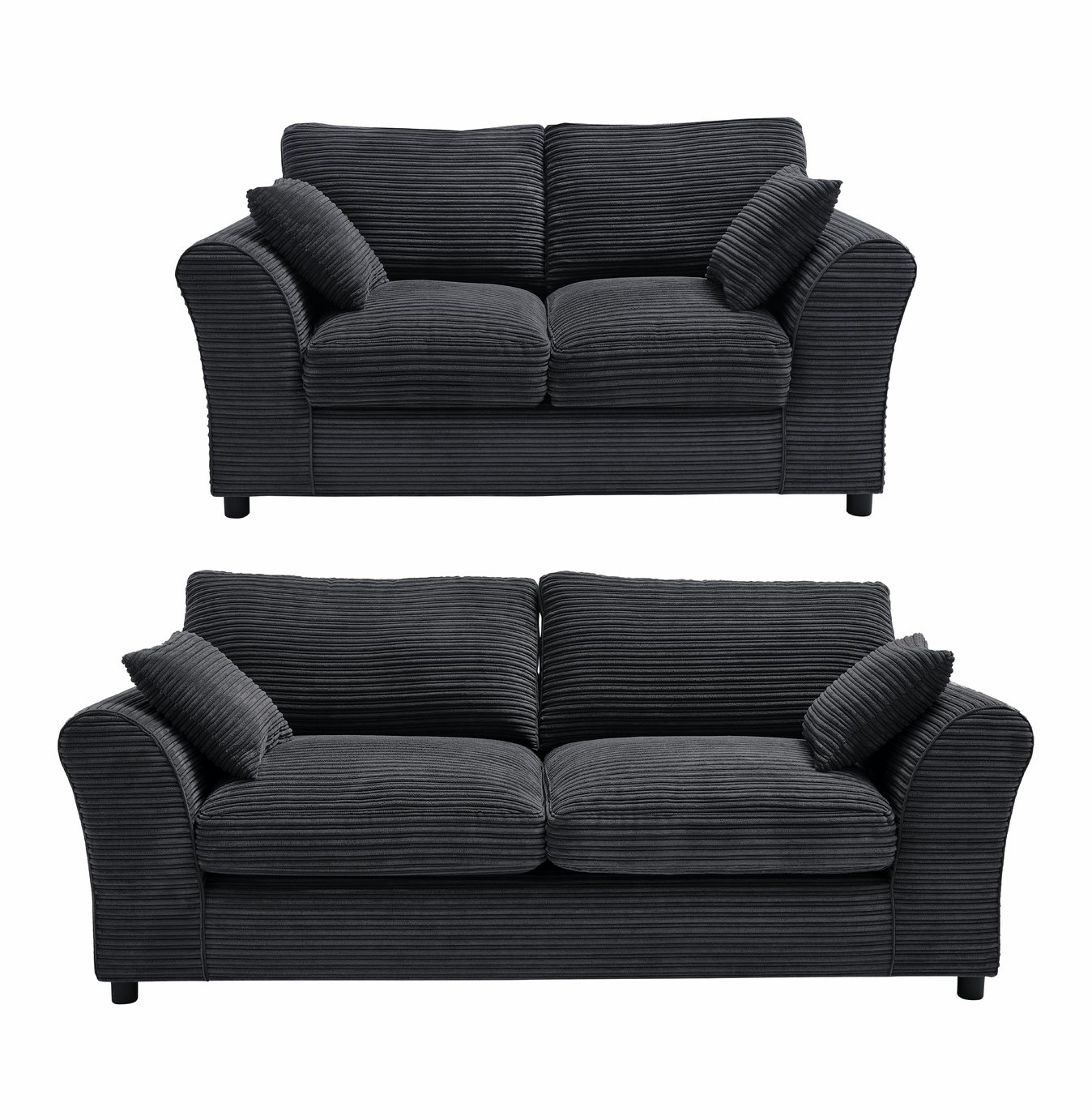 Argos Home Harry Fabric 2 Seater & 3 Seater Sofa - Charcoal