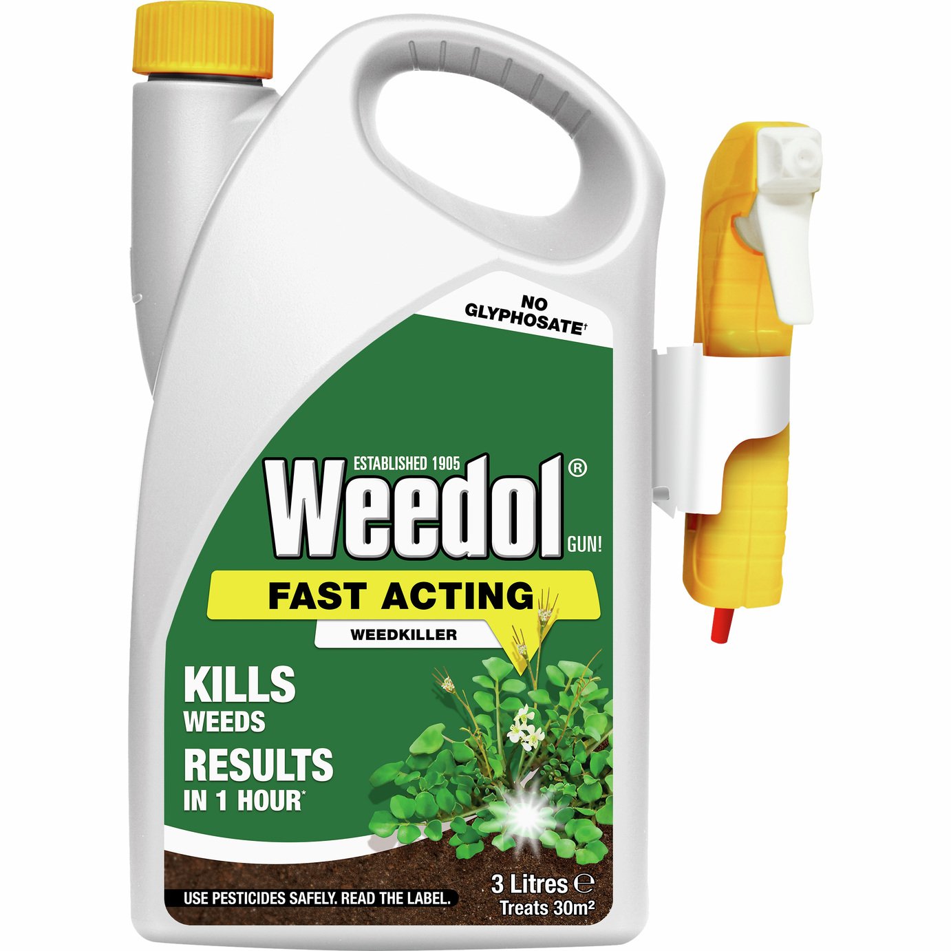 Weedol Gun Fast Acting Weedkiller with Manual Sprayer - 3L