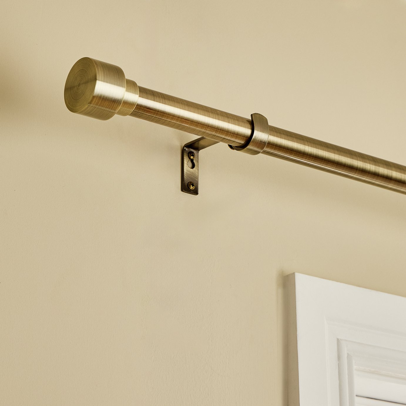 Argos Home Extendable Metal Stud Antique Brass Curtain Pole - 165 - 300cm