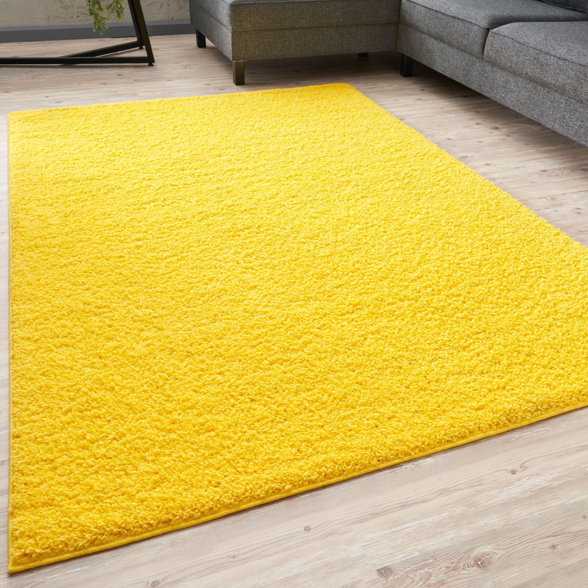 The Rugs Yellow Myshaggy Plain Shaggy Rug - 60 x 110cm