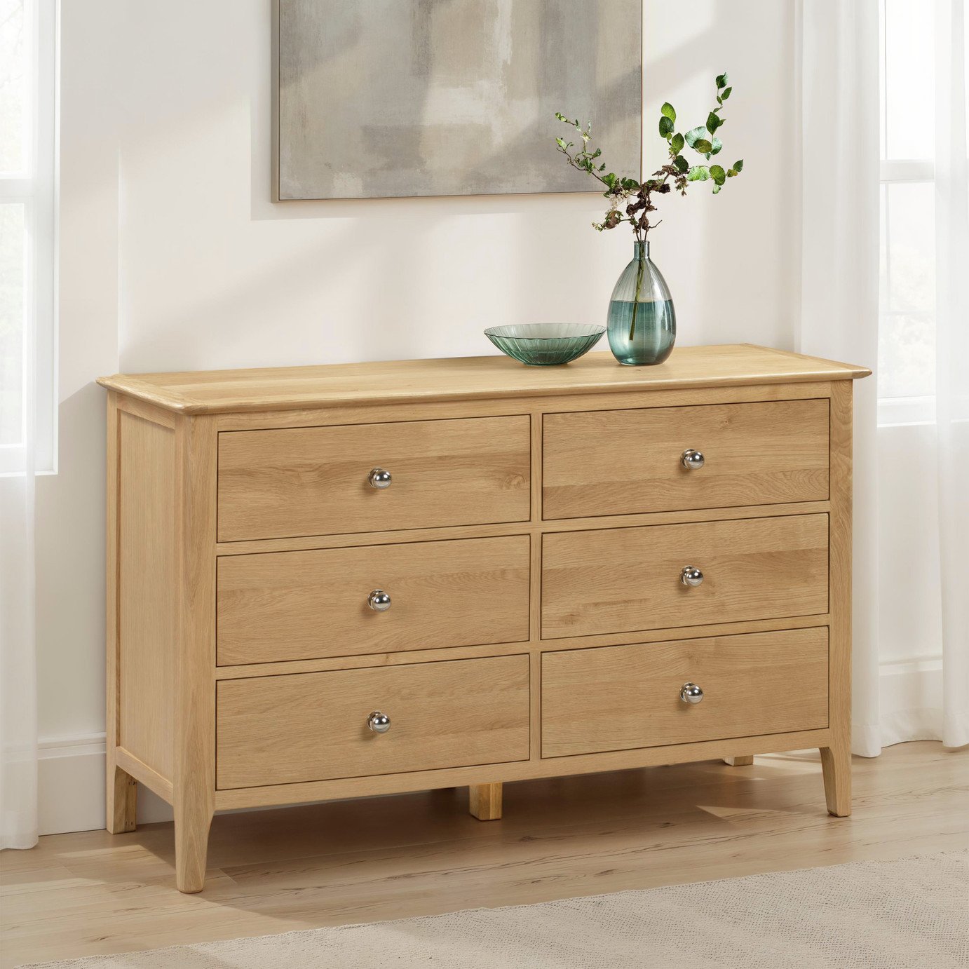 Julian Bowen Cotswold 6 Drawer Chest - Light Oak