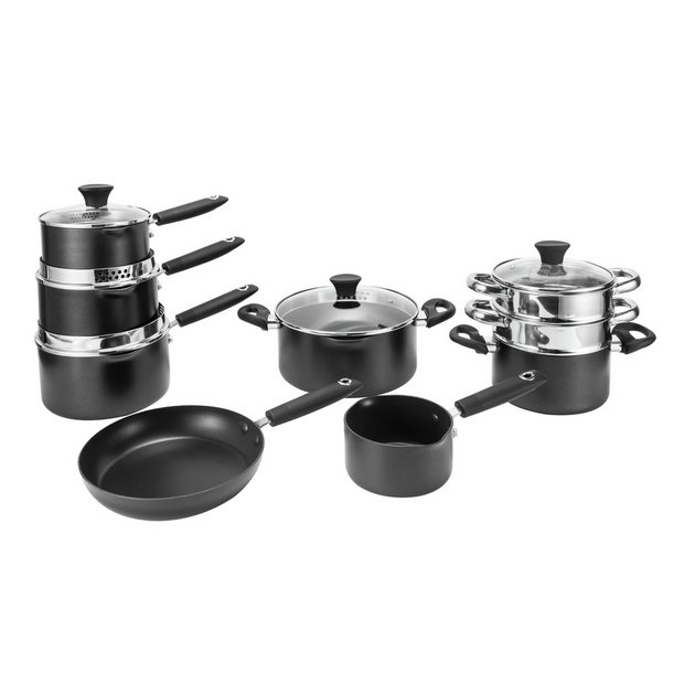 Buy Argos Home 3 Piece Aluminium Pan Set - Red, Pan sets