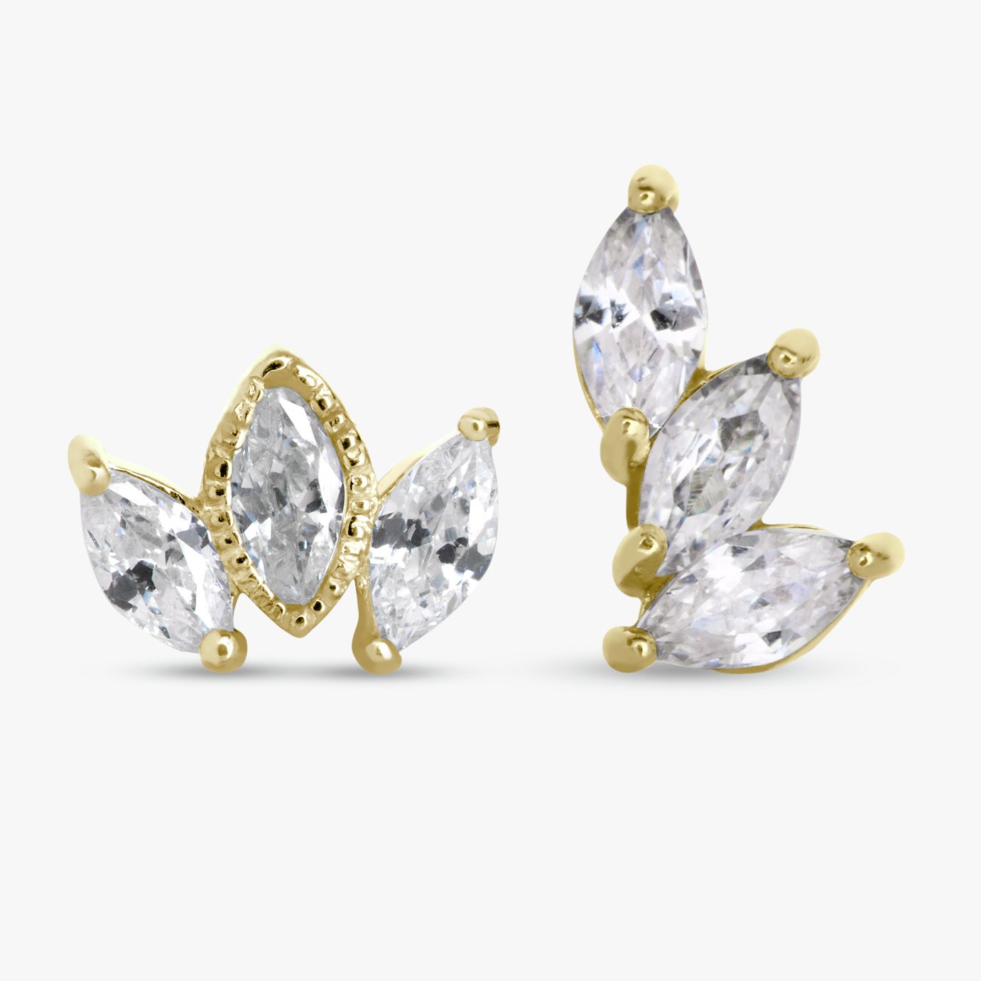 Revere Gold Colour Surgical Steel Flatback Stud Earrings