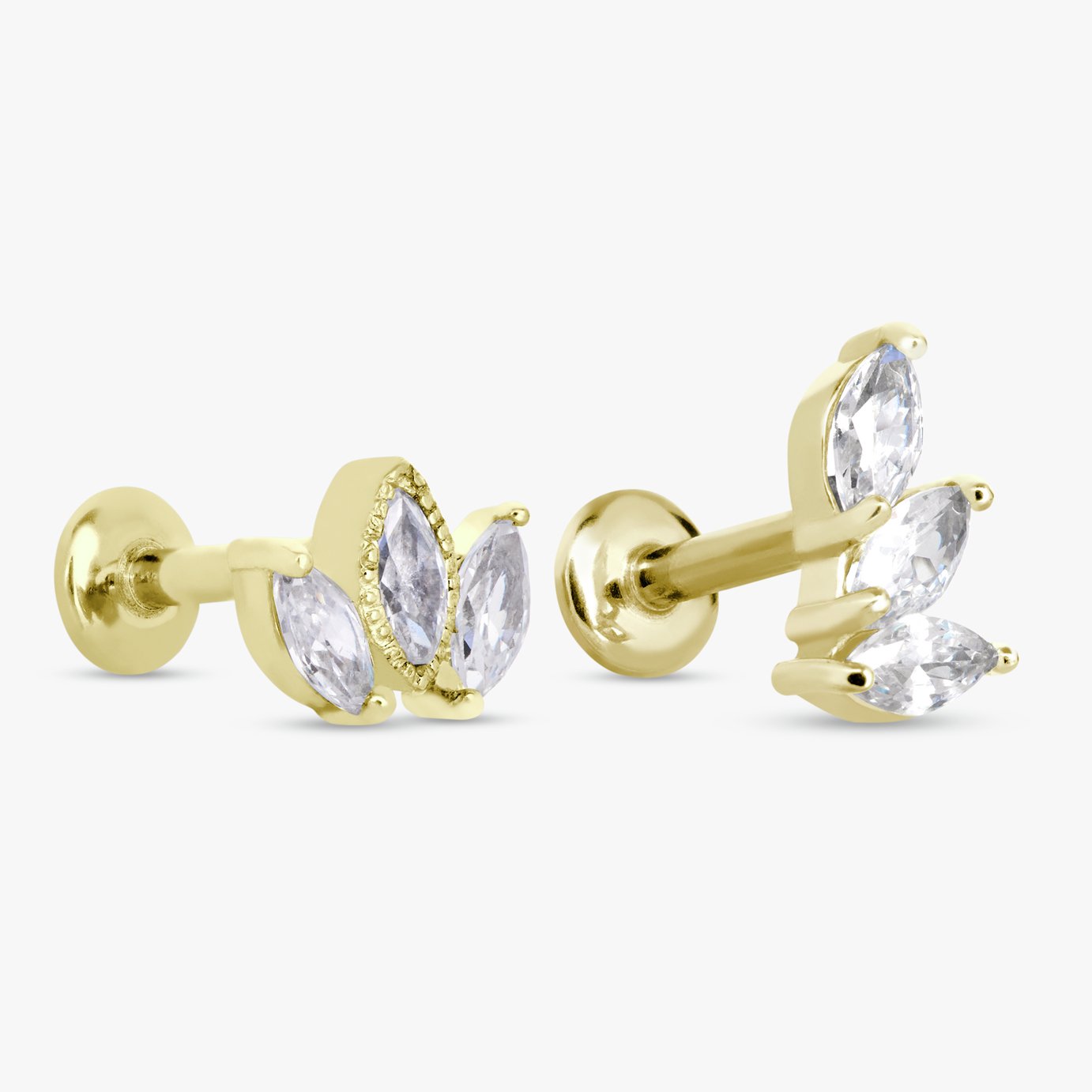 Revere Gold Colour Surgical Steel Flatback Stud Earrings