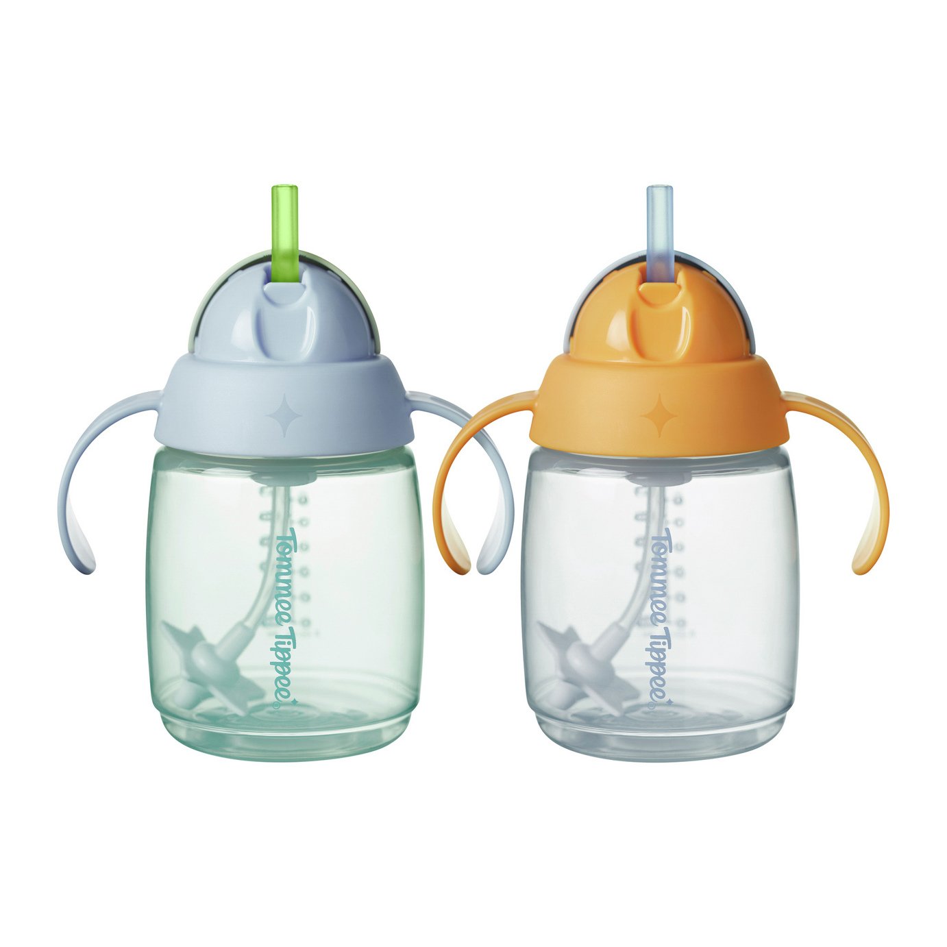 Tommee Tippee Straw Cup Trainer Baby Bottle Twin Pack - Blue